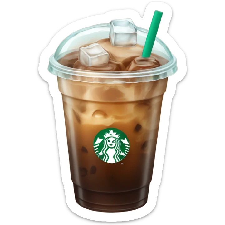 Starbuck ice coffee with ice cubes sticker