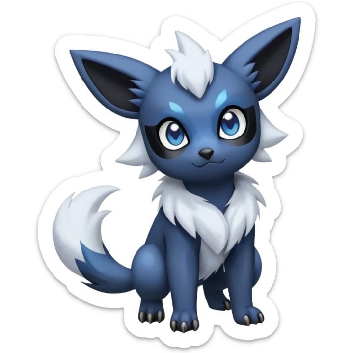 Cool Cute Kawaii Absol-Zorua-Umbreon-Pokemon-fakemon-hybrid-animal Full Body  sticker
