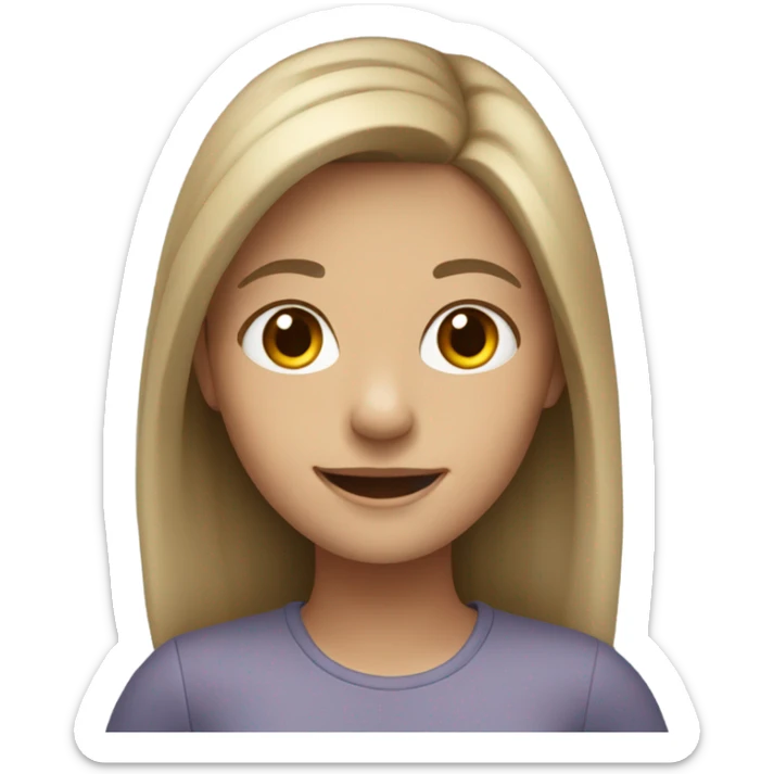smiling girl with dark blonde hair sticker