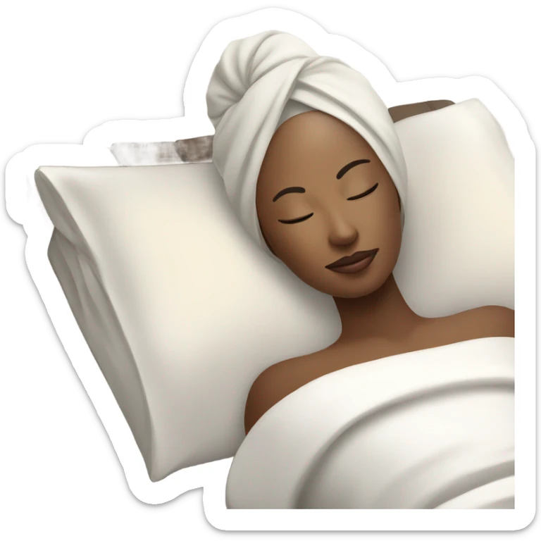 Lady with face mask spa beauty full face relaxing sticker