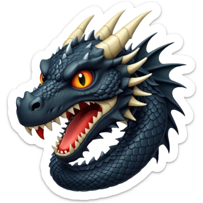 Angry black dragon sticker