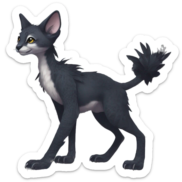  Cute Edgy Realistic Rare Fantasy Slim Vernid-Trico-Melprin-species by LiLaiRa, by Falvie, full body sticker