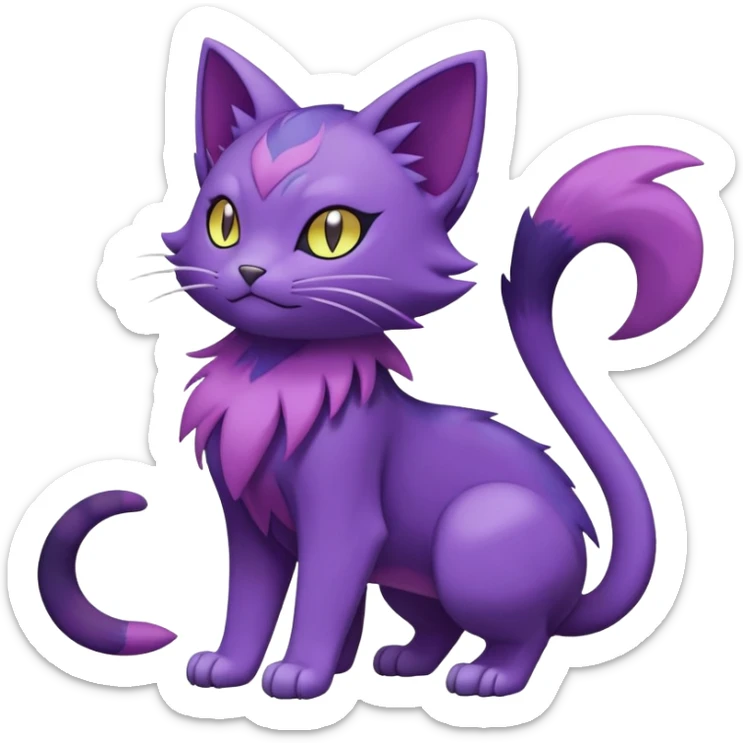 Purrloin-Delcatty-Pokémon-Fakémon-hybrid-creature (full body) sticker