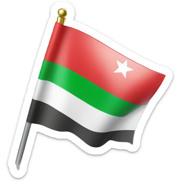 Syria flag but with three red stars in the middle and green up top  sticker