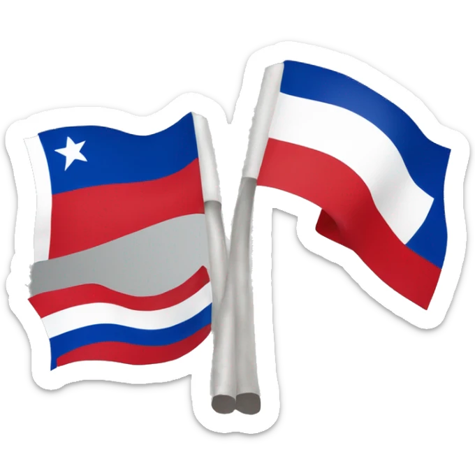 Bandera de República Dominicana al lado de la bandera de Corea  sticker