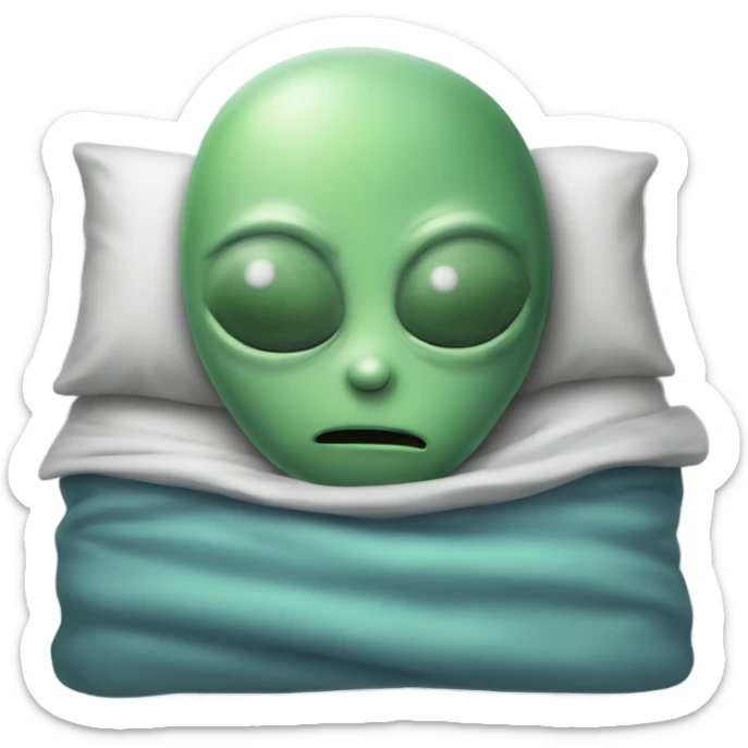 alien sleeping  sticker