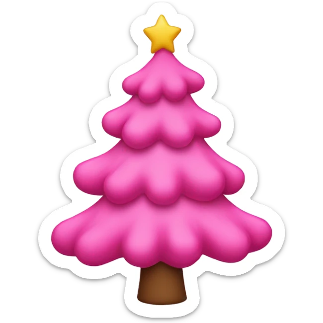 Pink Christmas tree sticker