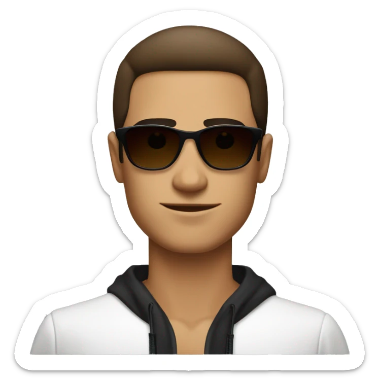 Young guy with sunglasses slick back hair and brown eyes and hair with sunglasses smoking a cigarete  sticker