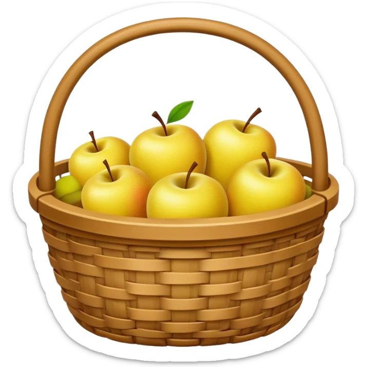 Basket apple yellow sticker