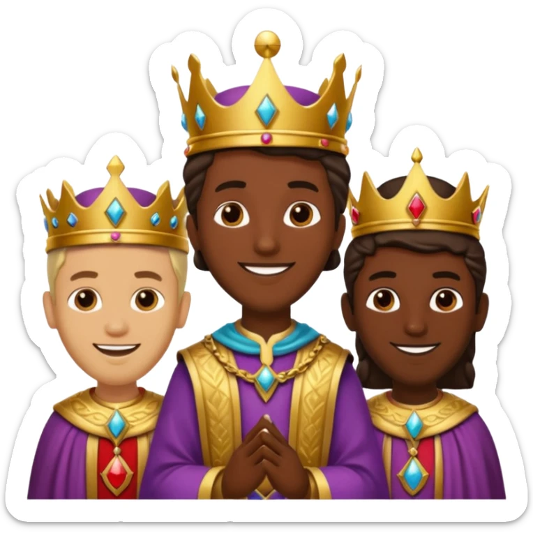 Hola quiero que me hagas un emoji de los tres Reyes Magos juntos Baltasar Gaspar y Melchor sticker
