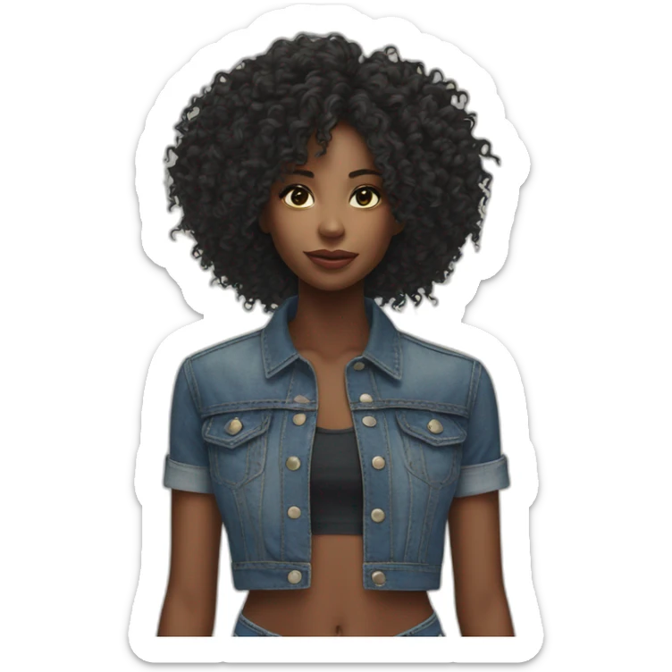 hair girls denim album cover sticker