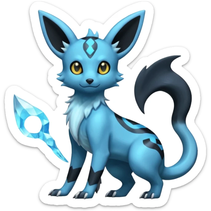 Shiny Umbreon-Amaura-Salandit-Fakémon-fusion (full body) sticker