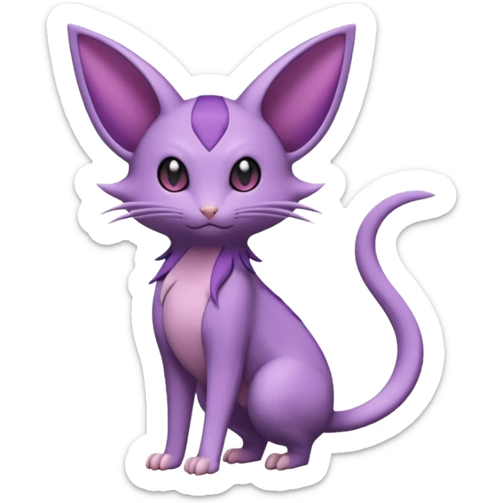 Rattata-Noibat-Skitty-Espeon-Purrloin-Fakemon-hybrid-creature (full body) sticker
