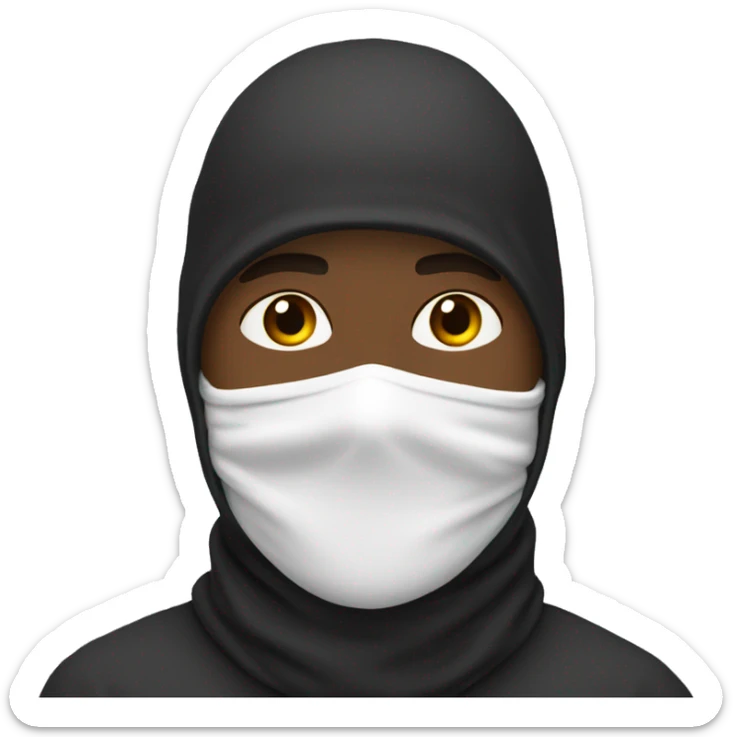 Hombre con un balaclava blanco  sticker