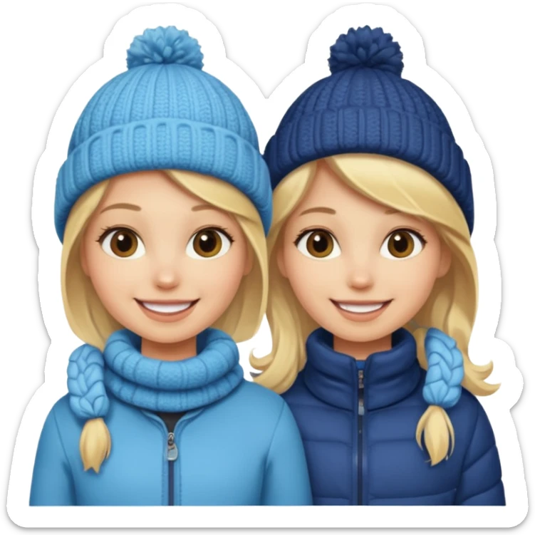 i want an emoji with 2 blonde girls like the movie "the holiday" They are not touching each other sticker