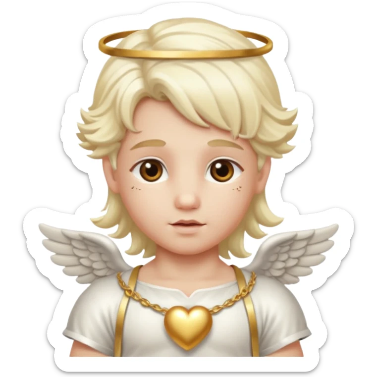 Cupid, Love God from Rome Mythology with long platinum blonde hair, gold and white outfit sticker