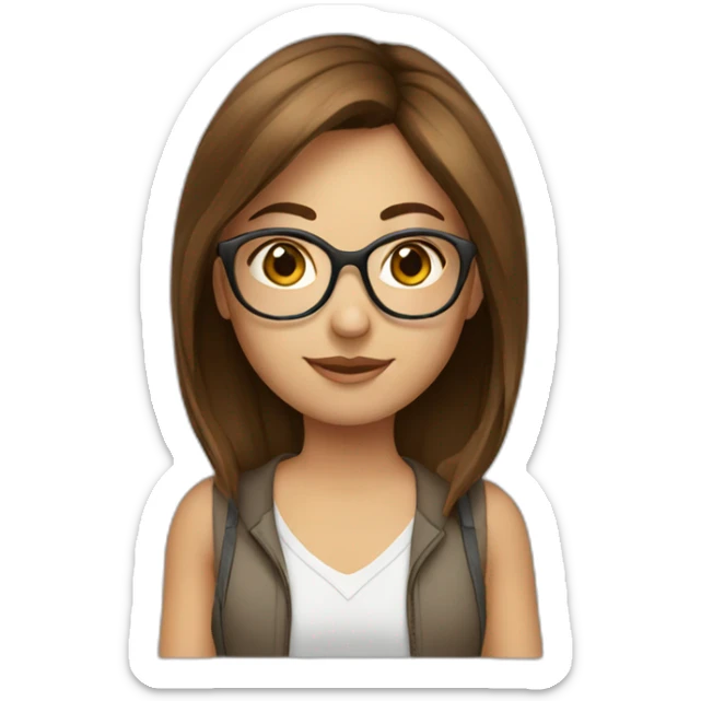 girl-with-brown-hair-and-very-round-glasses sticker
