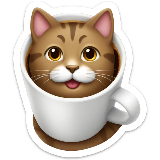 Coffee cat sticker