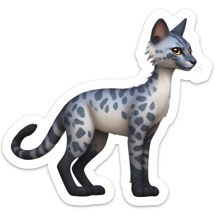 Modern Feral Rare Fantasy Vernid-Trico-species by LiLaiRa, random markings, full body sticker
