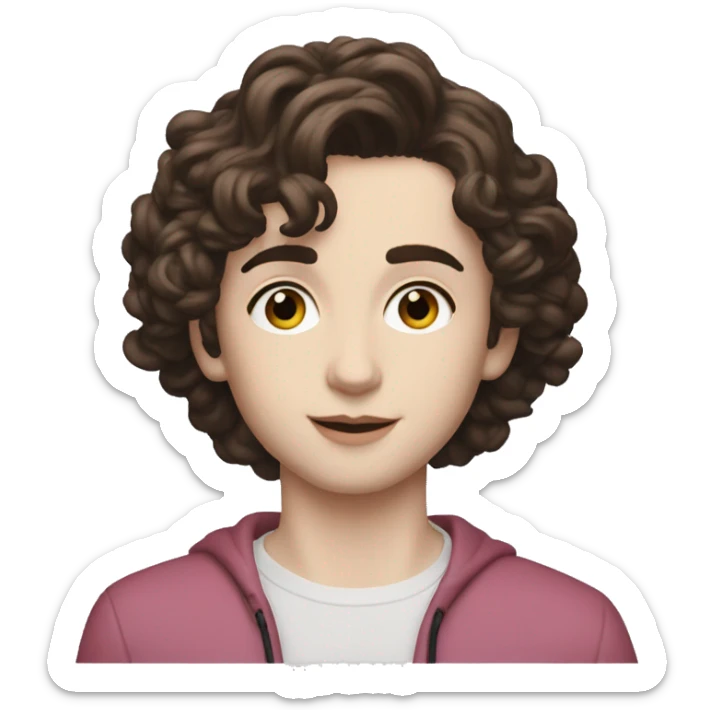 Memoji of Androgyneous Feminine, Artist, Timothee Chalamet sticker