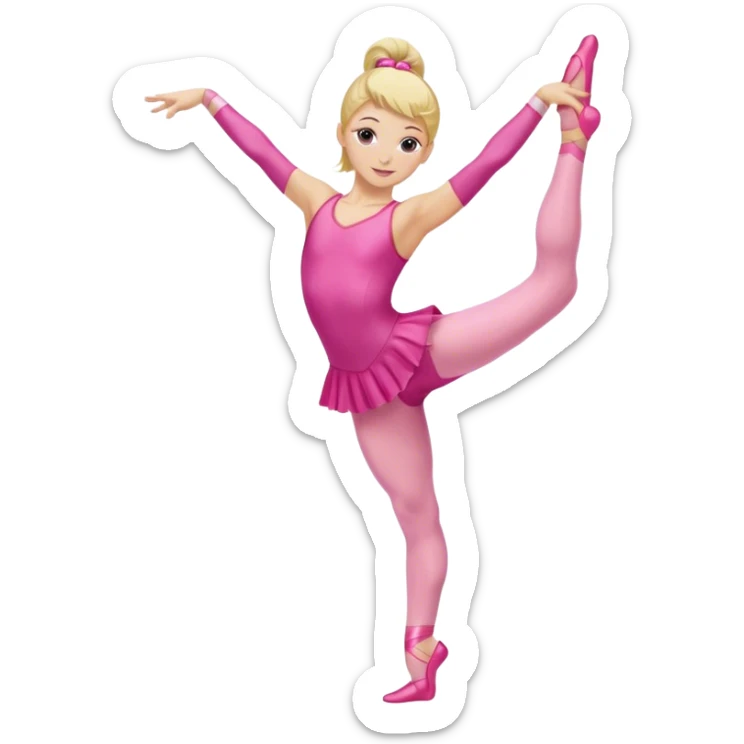  dancer-gymnast with blonde hair in pink tights  (kids) sticker