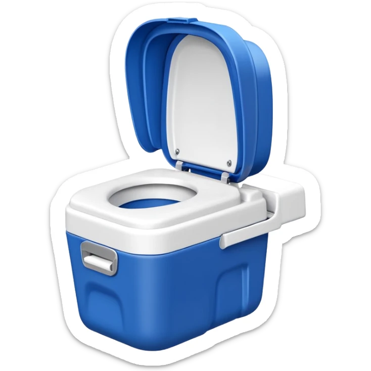 portable toilet portaloo minimal blue and white clean lines apple emoji style sticker