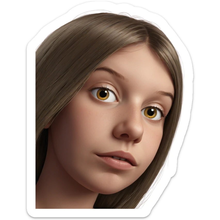 realistic portrait of girl sticker