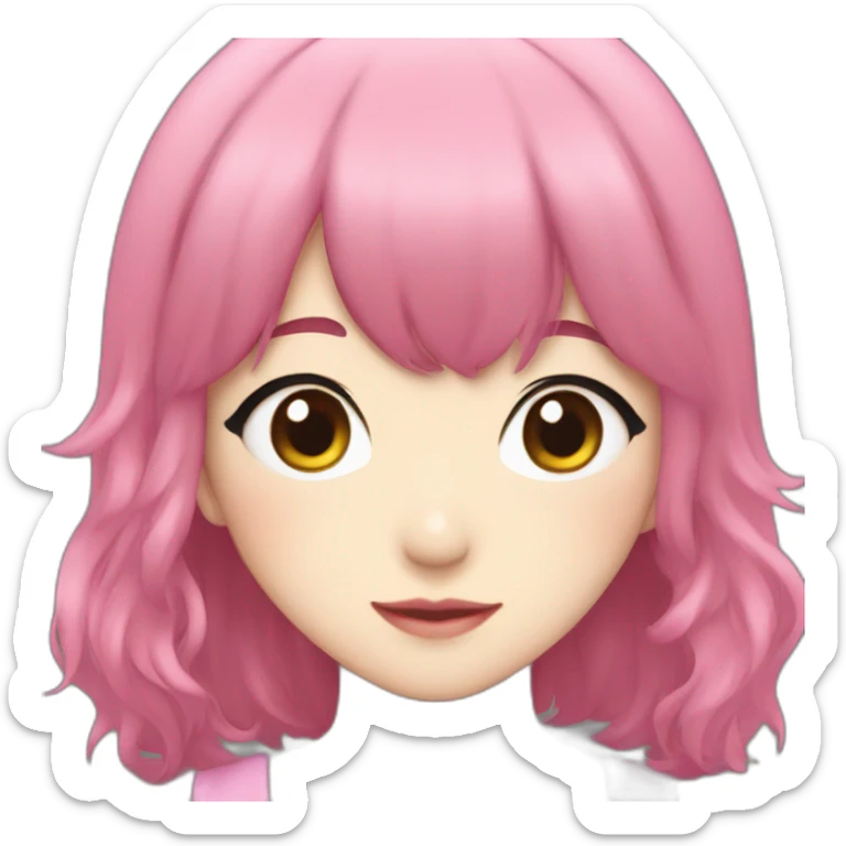 Nana Komatsu in Anime with Dark Pink Hair sticker
