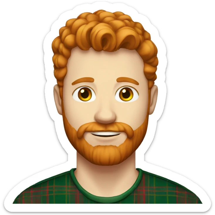 Portrait, Irish Male, 34, Ginger, Facial Hair, tartan shirt sticker