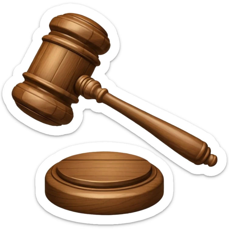 Courtroom Items, Gavel – wooden hammer used by the judge

 sticker