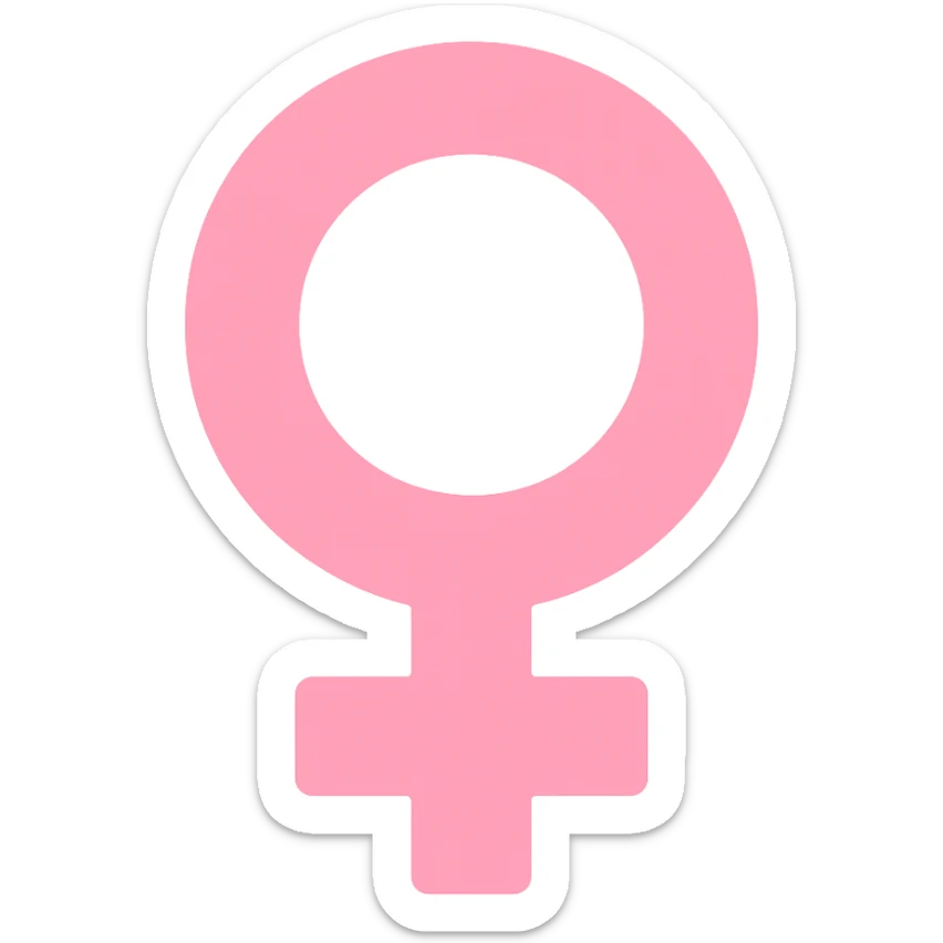 female gender symbol, flat pink, geometric minimal, color icon style, suitable for Discord role icon sticker
