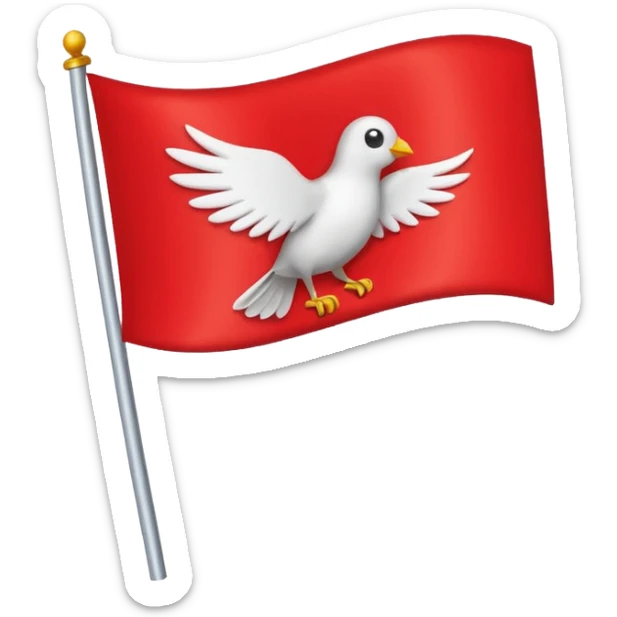 Make a emoji flag of Switzerland with a bird on top and make sure the bird is on the flag with no shadow sticker