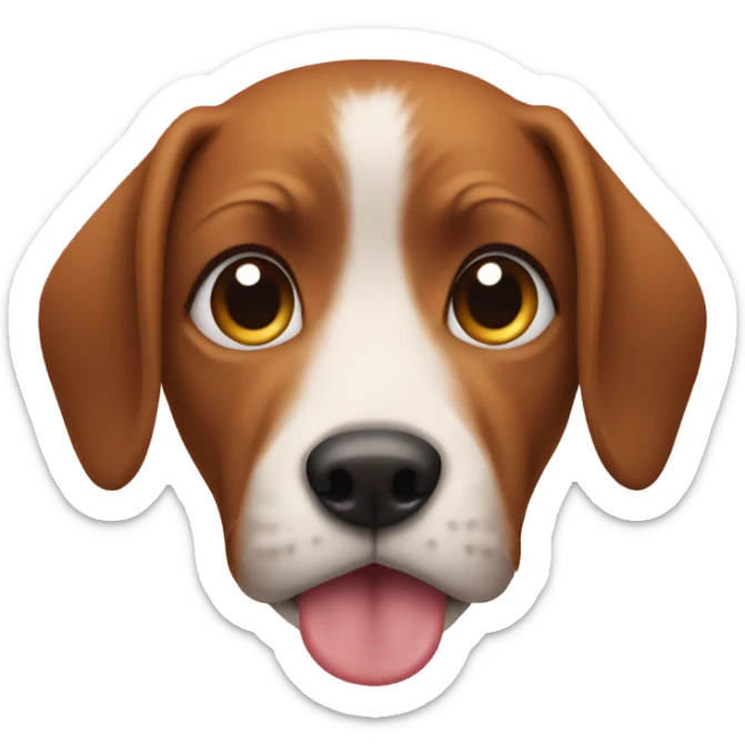 Love eyes with tongue sticking out with dog ears sticker