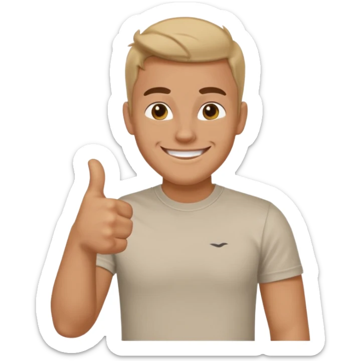 Buat gambar those bad tings guy dari sml yg sedang senang dan berikan jempol sticker