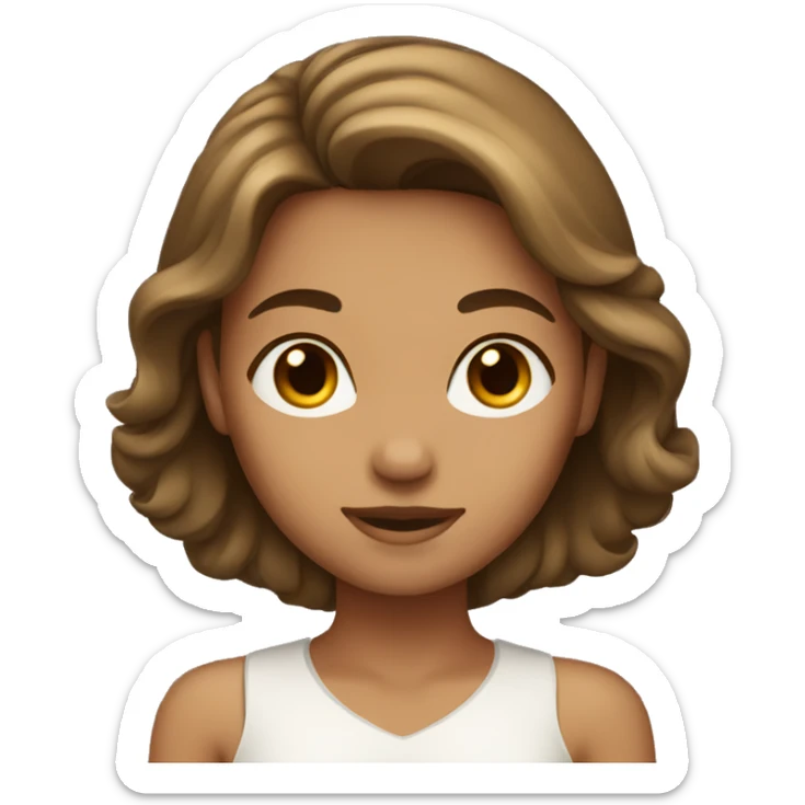 Girl with tan skin and brown hair  sticker