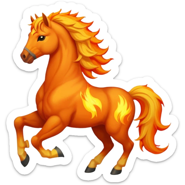 fiery horse sticker