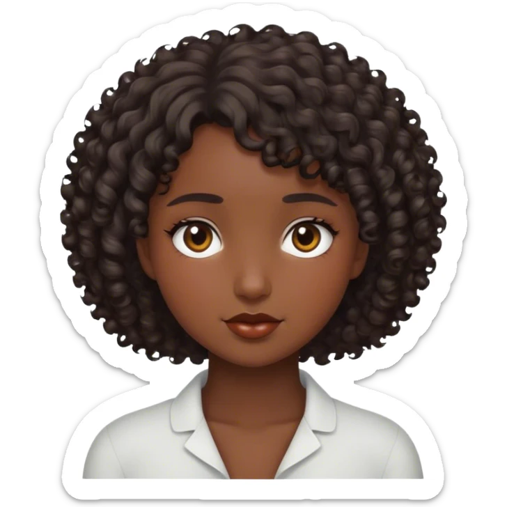 Curly girl with short hair and dark skin sticker