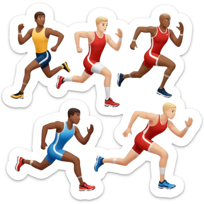 des athletes HANDICPÉS avec des protheses de jambes qui font du handisport sticker