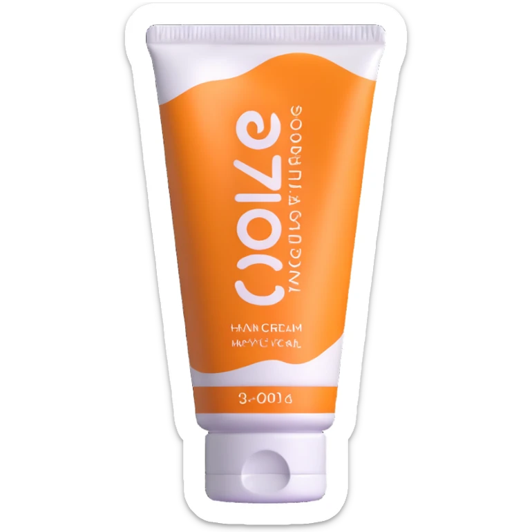 empty, crumpled hand cream tube, pastel and vibrant colors, very squished and wrinkled, cap on, looks like a beauty product sticker