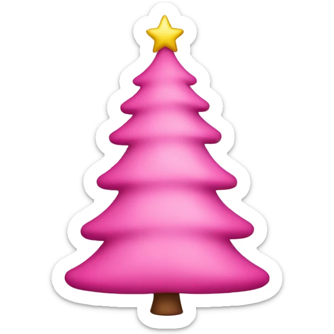 Pink Christmas tree  sticker
