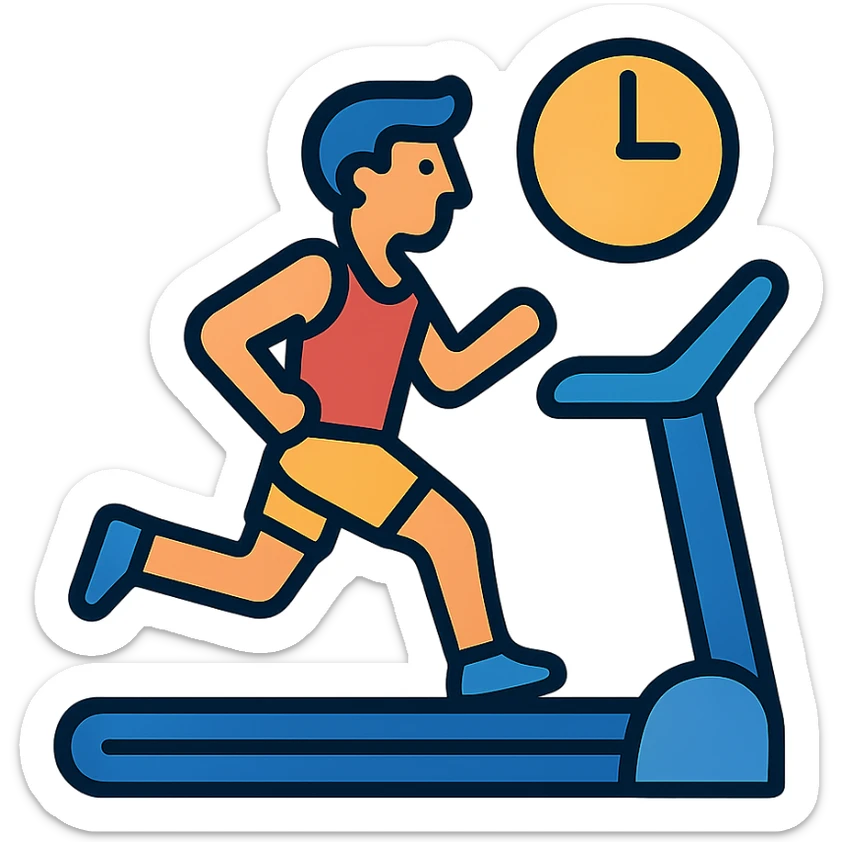 A sportsman who is spending a lot of time on the treadmill sticker