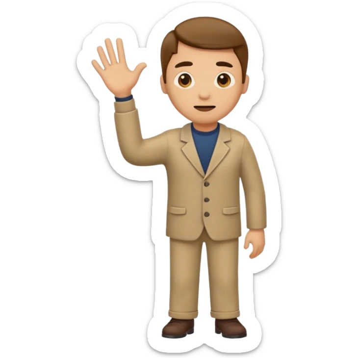 make an emoji of a man shrugging with the number 6 above his right hand and 7 above his left hand sticker