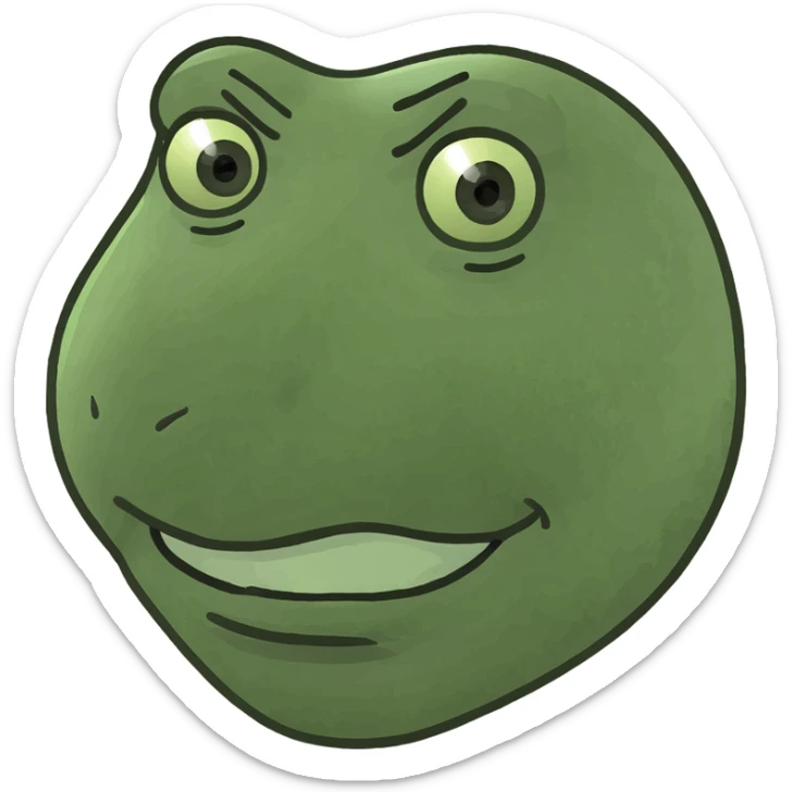 Man with white hair parted in the middle, black in color, shoulder-length, smiling, wearing a white shirt and a black jacket sticker