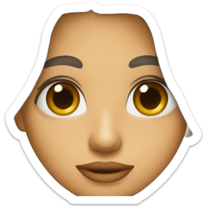 mujer pelo castaño hasta los hombros con anteojos cuadrados y ojos castaños sticker