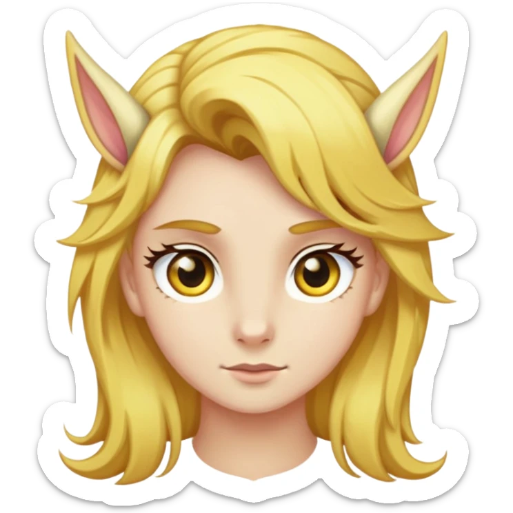 yellowish alicorn, golden eyes, straw-colored hair, haughty gaze sticker