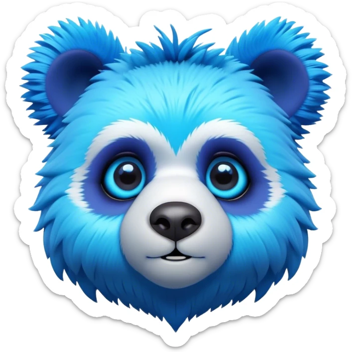 3D, adorable little Pixar style blue neon punk bear with a butterfly, ultra detailed, each lash, eye, and strand of fur is shown in stunning detail as though captured in a timeless photograph, rich textures, visually rich, so lifelike it feels like it could leap off the page at any moment sticker