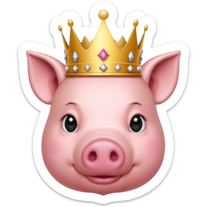 Me gustaría crear un cerdito con corona encima de el nombre yeicobvalentino que sea elegante para logo de mi granja sticker