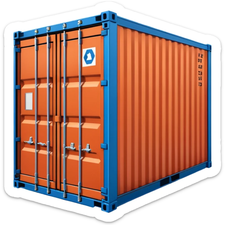 goods Contener emoji which is used for shipment of goods, single contaner, i want to use as emoji with size in height 24px and width in 24px sticker