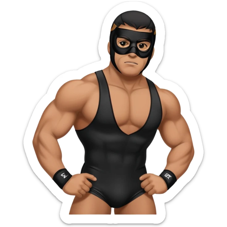 El Primo character, a muscular wrestler with a black mask and wrestling outfit sticker