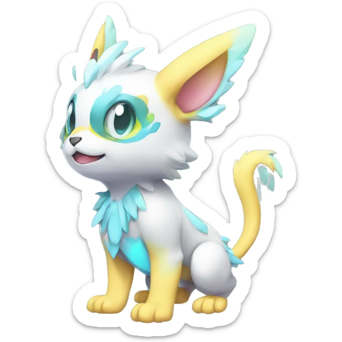 Cute cool shiny colorful animal hybrid Fakemon full body sticker